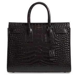 SAINT LAURENT Sac du Jour Croc Embossed Tote